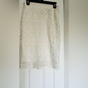 Forever 21  Midi white lace skirt